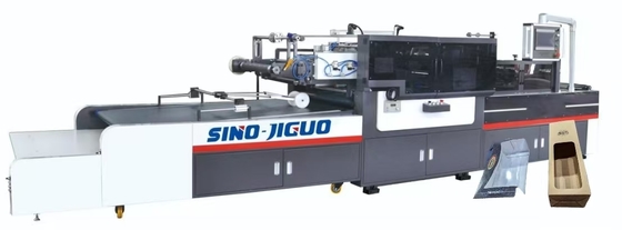 JIGUO TC-1250Q フルセルボ インテリジェントコーナーカットとラインプレッシング ウィンドウマシン,フィルムシート厚さ (mm):0.03-0.3mm,Vカットマックス. 作業速度:15000+s/h (コーナーカット&増加作業)